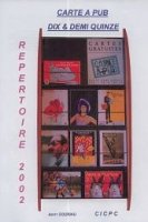 Carte à pub - dix & demi quinze catalogue 2002